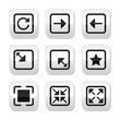 Website screen size buttons set - full screen, minimize, refresh