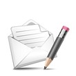 ベクター、メールと鉛筆