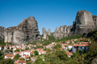 Kastraki village under the rocks of Meteora, Greece