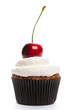 Foto: Cupcake with whipped cream and cherry Cupcake with whipped cream and cherry