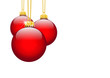Weihnachtsdekoration, Deko, Rot, Kugeln, Hintergrund, Grußkarte