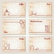 Set of 6 business cards. For cafe and restaurant