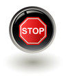 Stop sign on button , vector