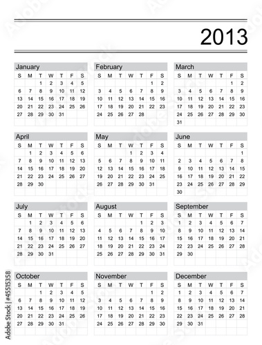 Vector: 2013 calendar 2013 calendar