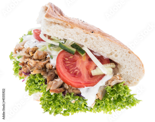 Photo: Kebab isolated on white Kebab isolated on white