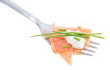 Portion of Salmon on a fork (white)