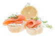 Baguette with Salmon on white