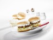 Greek-style hamburger with tzatziki