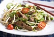 Oriental salad with strips of beef