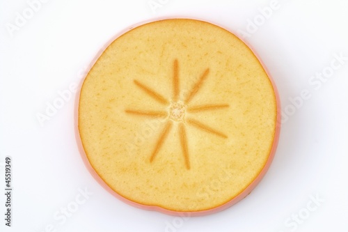 Photo: A slice of kaki, seen from above A slice of kaki, seen from above