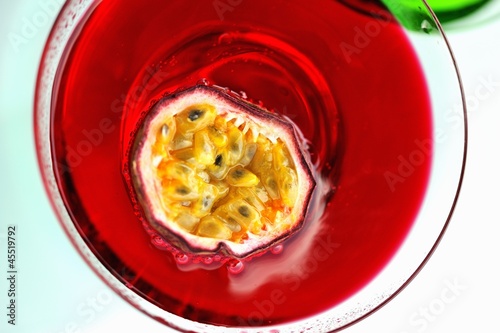 Photo: Passion Martini with passion fruit (seen from above) Passion Martini with passion fruit (seen from above)