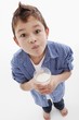 Little boy drinking milk