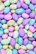 Brightly coloured chocolate eggs
