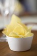 Potato crisps in bowls