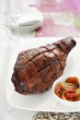 Glazed roast ham with fruit chutney
