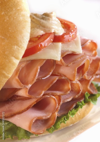 Photo: Ham Sandwich with Swiss Cheese, Tomato and Dijon Mustard Ham Sandwich with Swiss Cheese, Tomato and Dijon Mustard