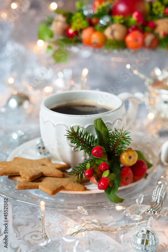 Photo: Coffee and Christmas cookies Coffee and Christmas cookies