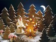 A Christmas forest scene with Father Christmas