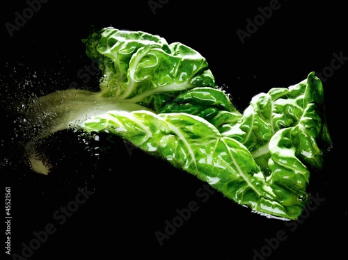 Photo: A chard leaf in oil A chard leaf in oil