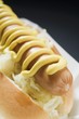 Hot dog with sauerkraut and mustard