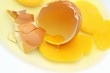 Broken egg with egg yolk