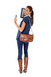 Shopping girl using tablet and credit card