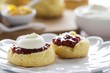 Scones with cream and jam