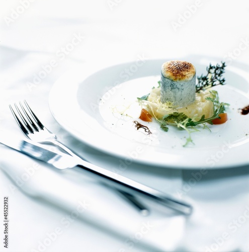 Photo: Caramelized goats cheese with pear compote Caramelized goats cheese with pear compote