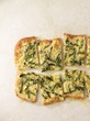 Photo: Asparagus pizza cut into slices Asparagus pizza cut into slices