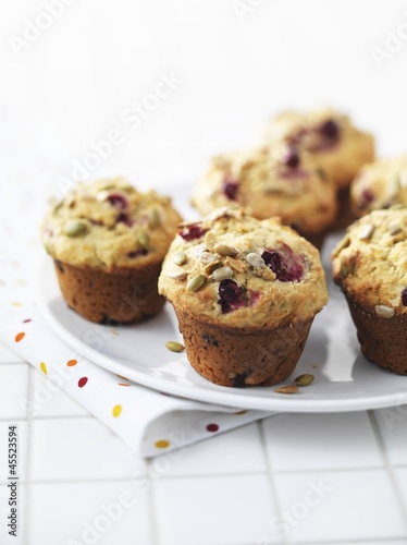 Photo: Cranberry muffins with sunflower seeds Cranberry muffins with sunflower seeds