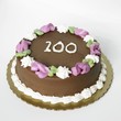 Chocolate Frosted Birthday Cake with the Number 100 On It