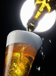 Beer being poured into a glass