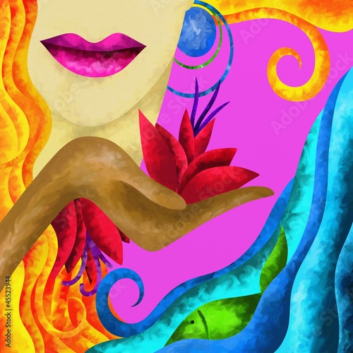 Illustration: viso di donna viso di donna