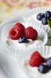 Yogurt with Fresh Berries in Paper Muffin Cups