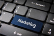 Blue marketing keyboard key, business background