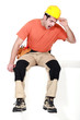 Man hiding from a spider
