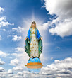 Virgin mary statue at the sky background. Virgin mary statue at the sky background.