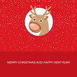 Vector: Christmas card with cute reindeer Christmas card with cute reindeer