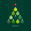Christmas Tree Hanging Balls Pattern Green/Silver