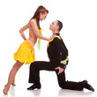 woman dancer leaning on kneeling man