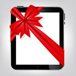 Digital tablet gift vector illustration