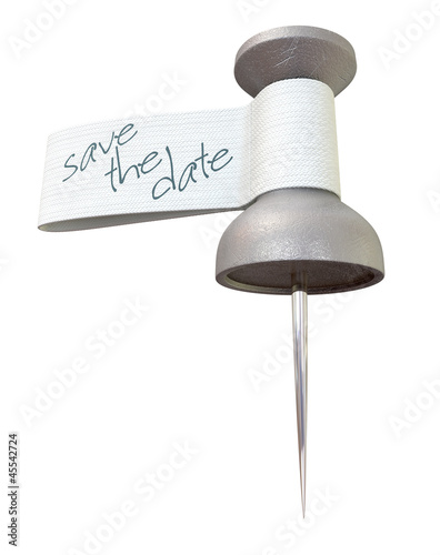 Illustration: Save The Date Metal Thumbtack Save The Date Metal Thumbtack