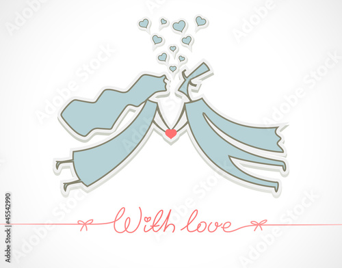 Vector: loving man and woman with heart vector illustration EPS10. loving man and woman with heart vector illustration EPS10.