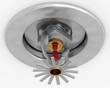 3d illustration of pendent fire sprinkler high key.