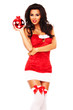 santa helper girl on white background