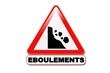 Panneau attention aux éboulements
