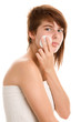 Woman removing make up