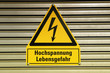 Schild Hochspannung Lebensgefahr