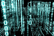 fondo abstracto de tecnologia 3d.Lenguaje binario