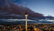 Skyline Berlin zur blauen Stunde Panorama Park Inn